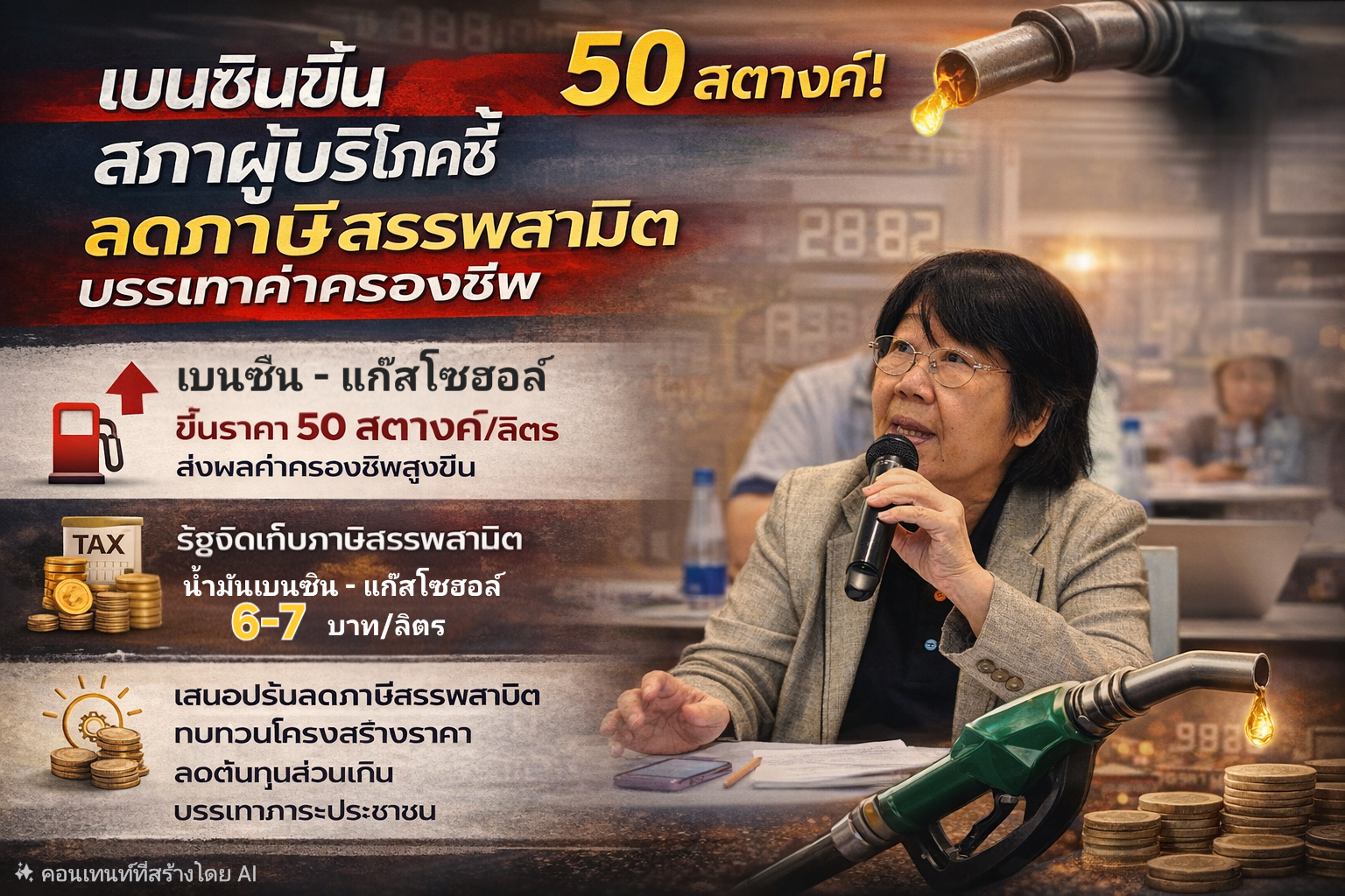 เบนซิน ขึ้น 50 สตางค์!