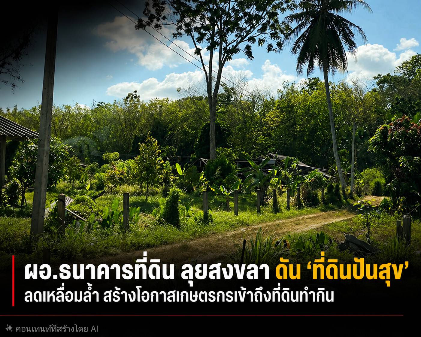 ธนาคารที่ดินลงพื้นที่สงขลา ดันที่ดินปันสุข ลดเหลื่อมล้ำเกษตรกร