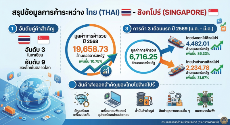 infographic การค้าไทยสิงคโปร์