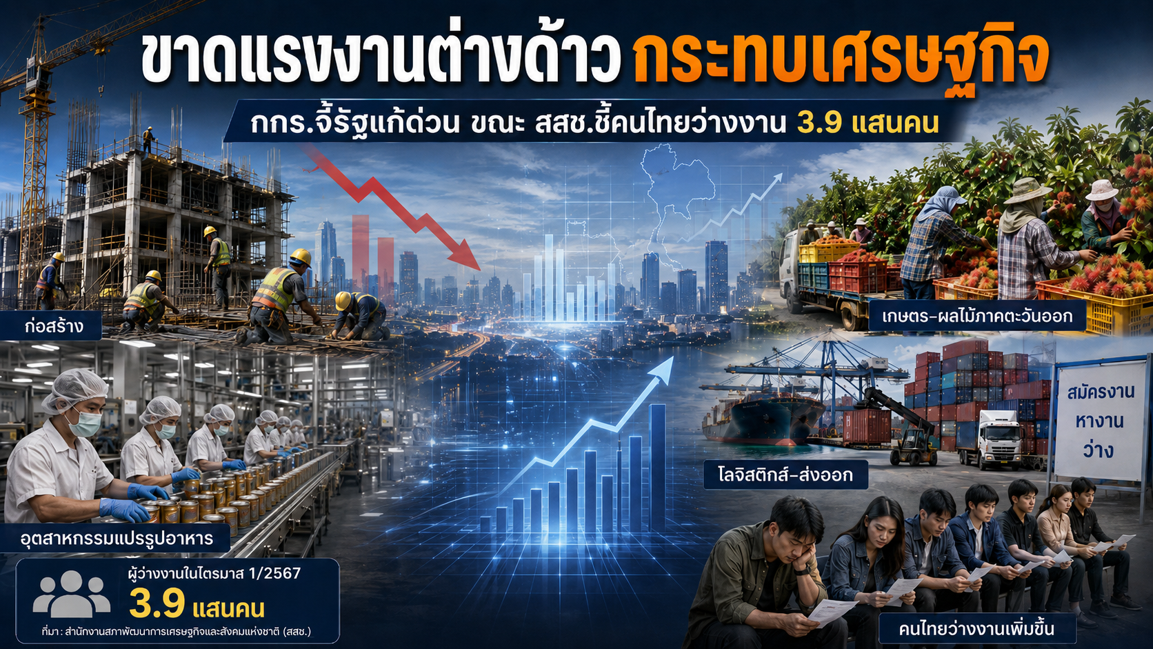 ขาดแรงงานต่างด้าวกระทบเศรษฐกิจไทย กกร.จี้รัฐแก้ด่วน