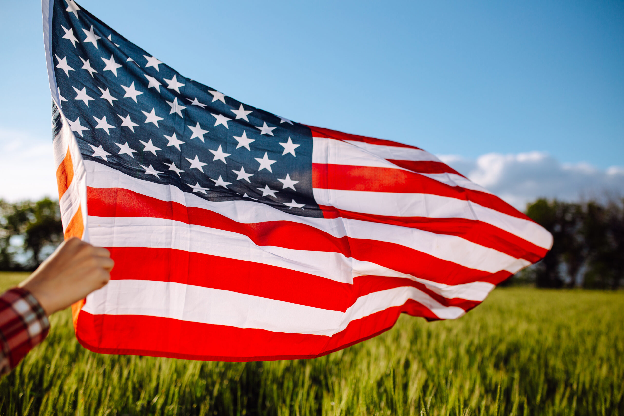 Flag,Of,United,States,Of,America,Flies,On,The,Wind.