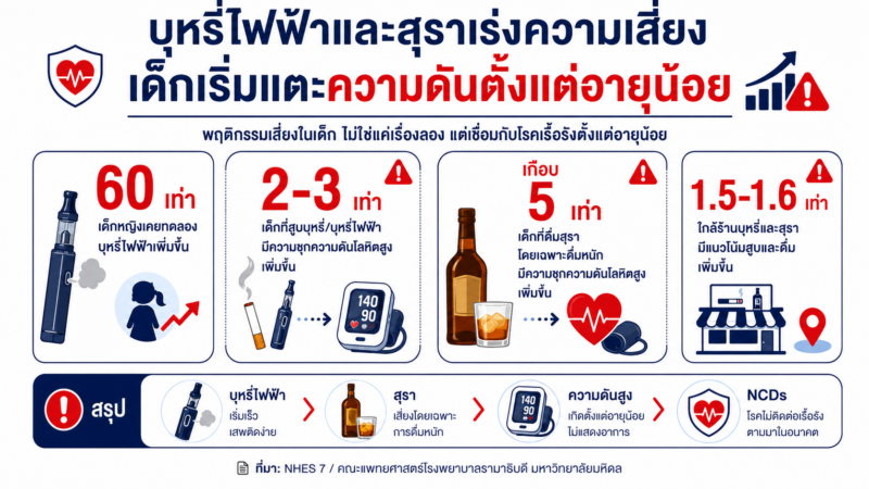 บุหรี่ไฟฟ้าและสุรา เร่งความเสี่ยง ให้เกิดโรค