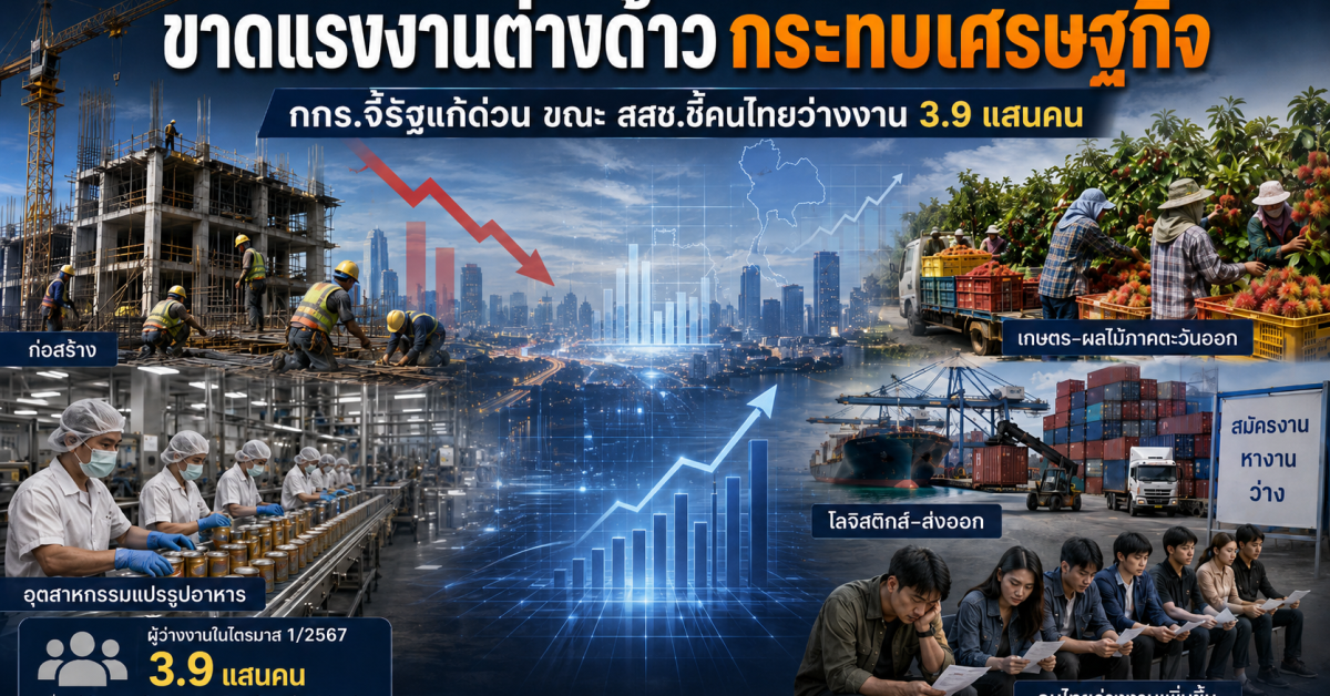 ขาดแรงงานต่างด้าวกระทบเศรษฐกิจไทย กกร.จี้รัฐแก้ด่วน