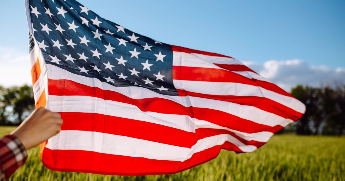 Flag,Of,United,States,Of,America,Flies,On,The,Wind.